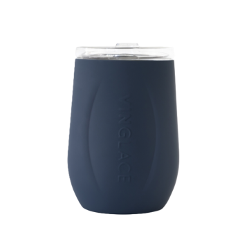 Glass Lined Wine Glass - Navy