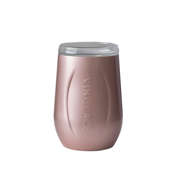 Glass Lined Wine Glass - Rose Gold