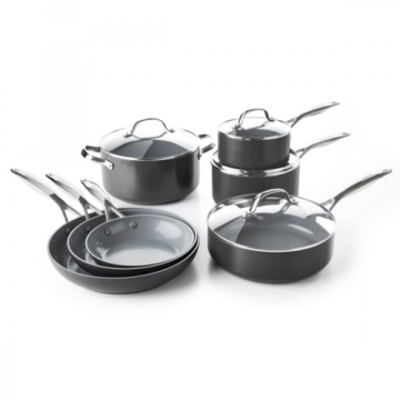 GreenPan Valencia Pro Ceramic Non-Stick 11-Piece Cookware Set Grey - Grey