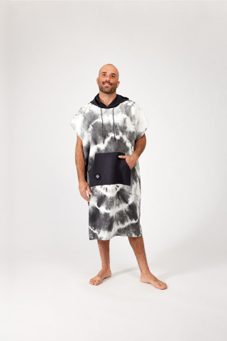 Changing Poncho - Tie-Dye Black and White - S/M