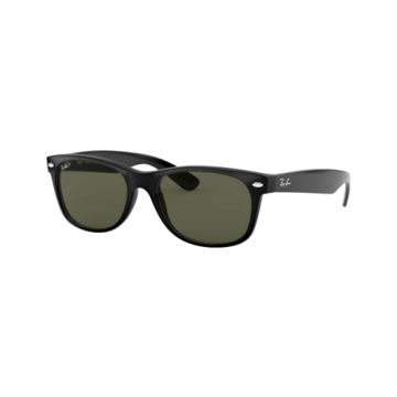 Ray-Ban Polarized New Wayfarer Sunglasses Black/Polarized Green Classic G-15 - Black/Polarized Green Classic G-15